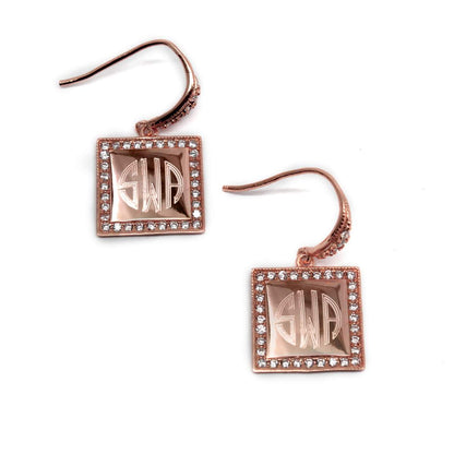 Sterling Silver Decorative Drop Earrings - Allyanna GiftsMONOGRAM + ENGRAVING