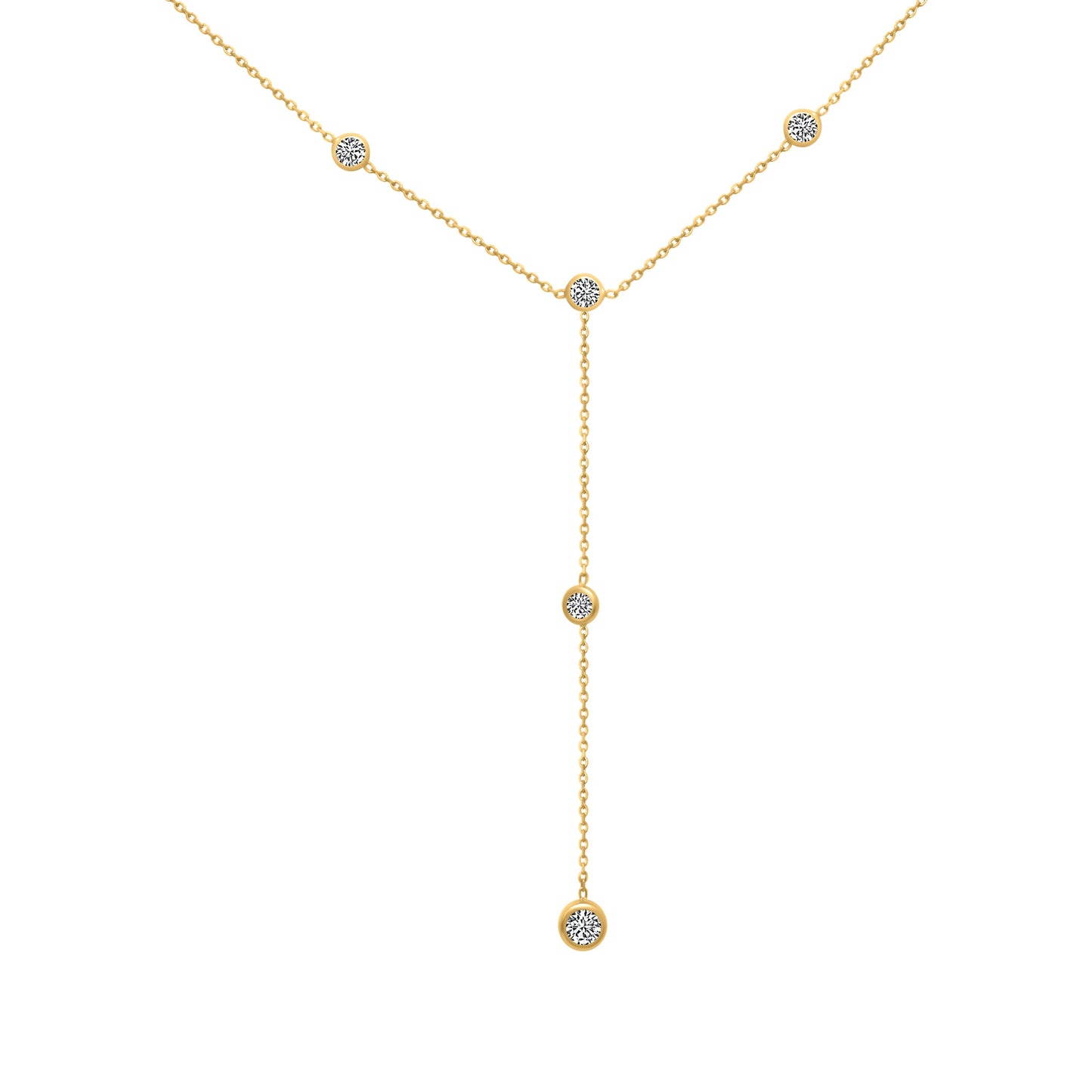 Sterling Silver Diamond By The Yard Y Necklace - Allyanna Gifts