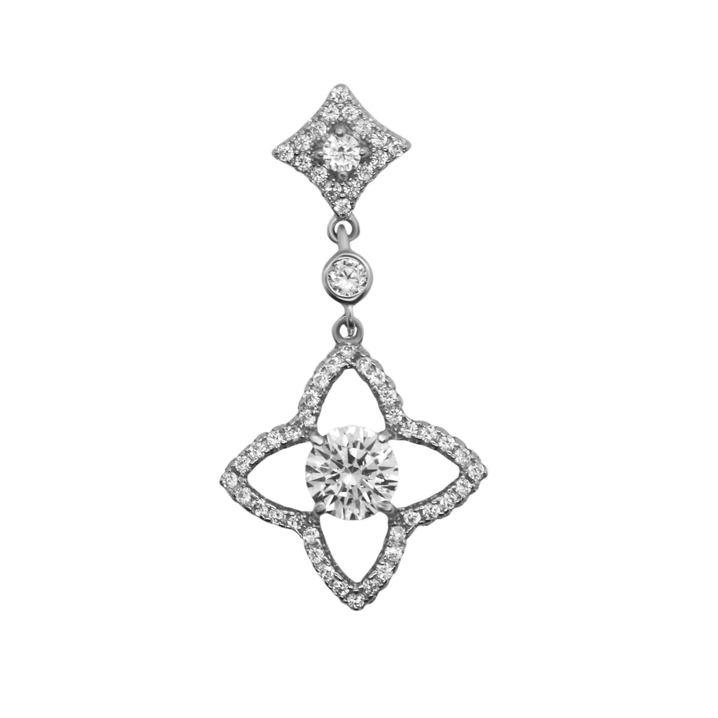 Sterling Silver Diamond Shape CZ Dangling Pendant - Allyanna GiftsPendant