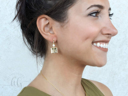 Sterling Silver Divine Dangle Earrings - Allyanna GiftsMONOGRAM + ENGRAVING
