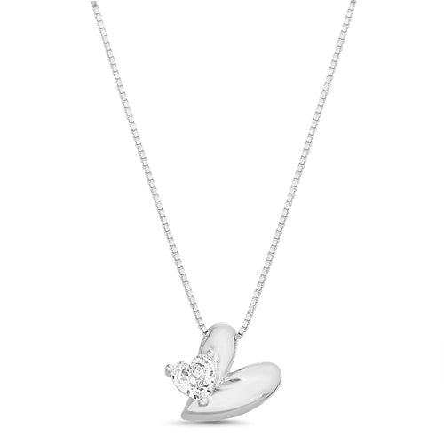 Sterling Silver Double CZ Heart Necklace - Allyanna Gifts