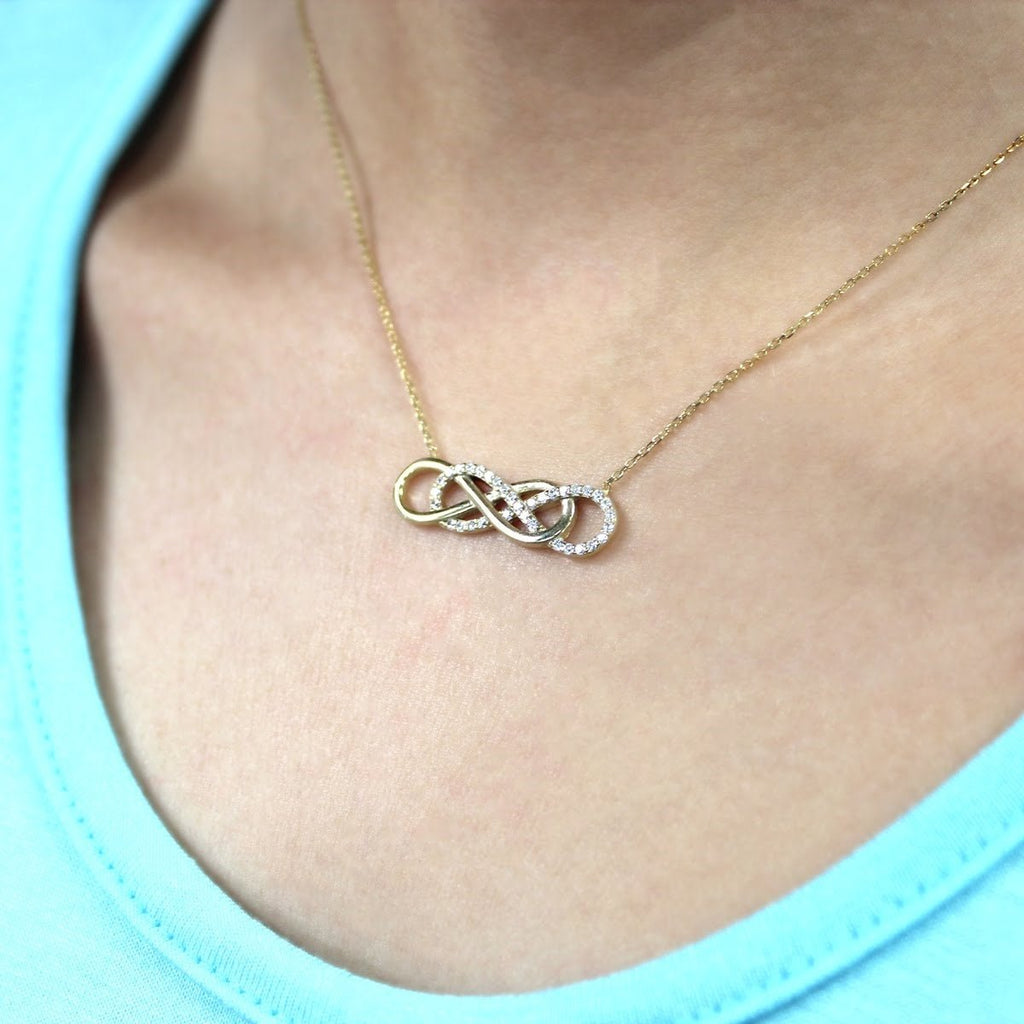 Sterling Silver Double Infinity Necklace - Allyanna GiftsJEWELRY