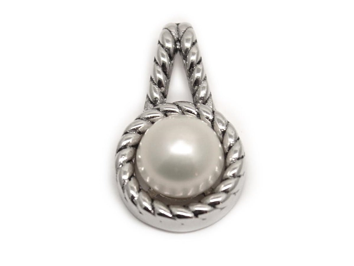 Sterling Silver Double Rope Pearl Pendant - Allyanna GiftsJEWELRY