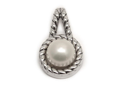 Sterling Silver Double Rope Pearl Pendant - Allyanna GiftsJEWELRY