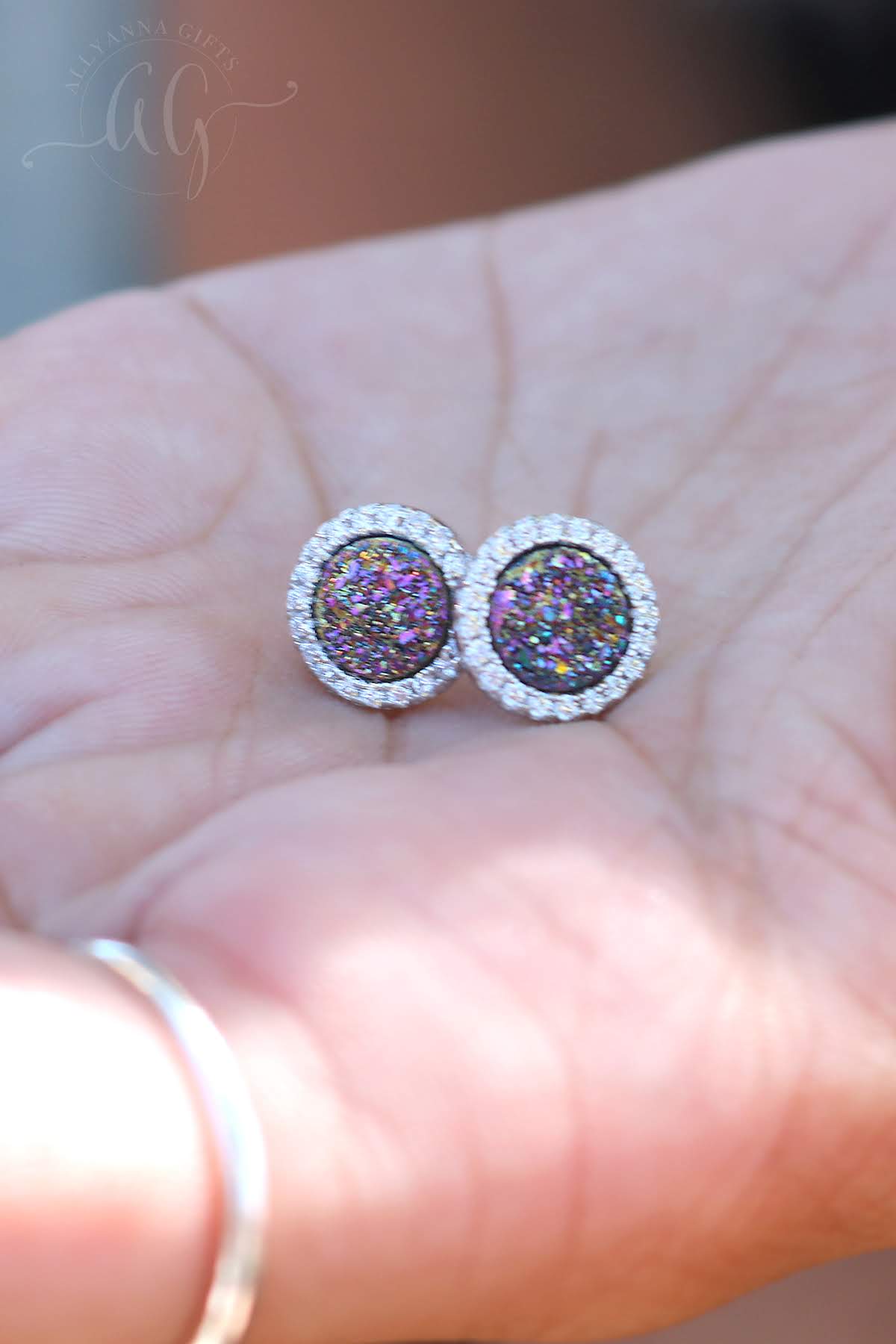 Sterling Silver Druzy Earrings - Allyanna GiftsJEWELRY
