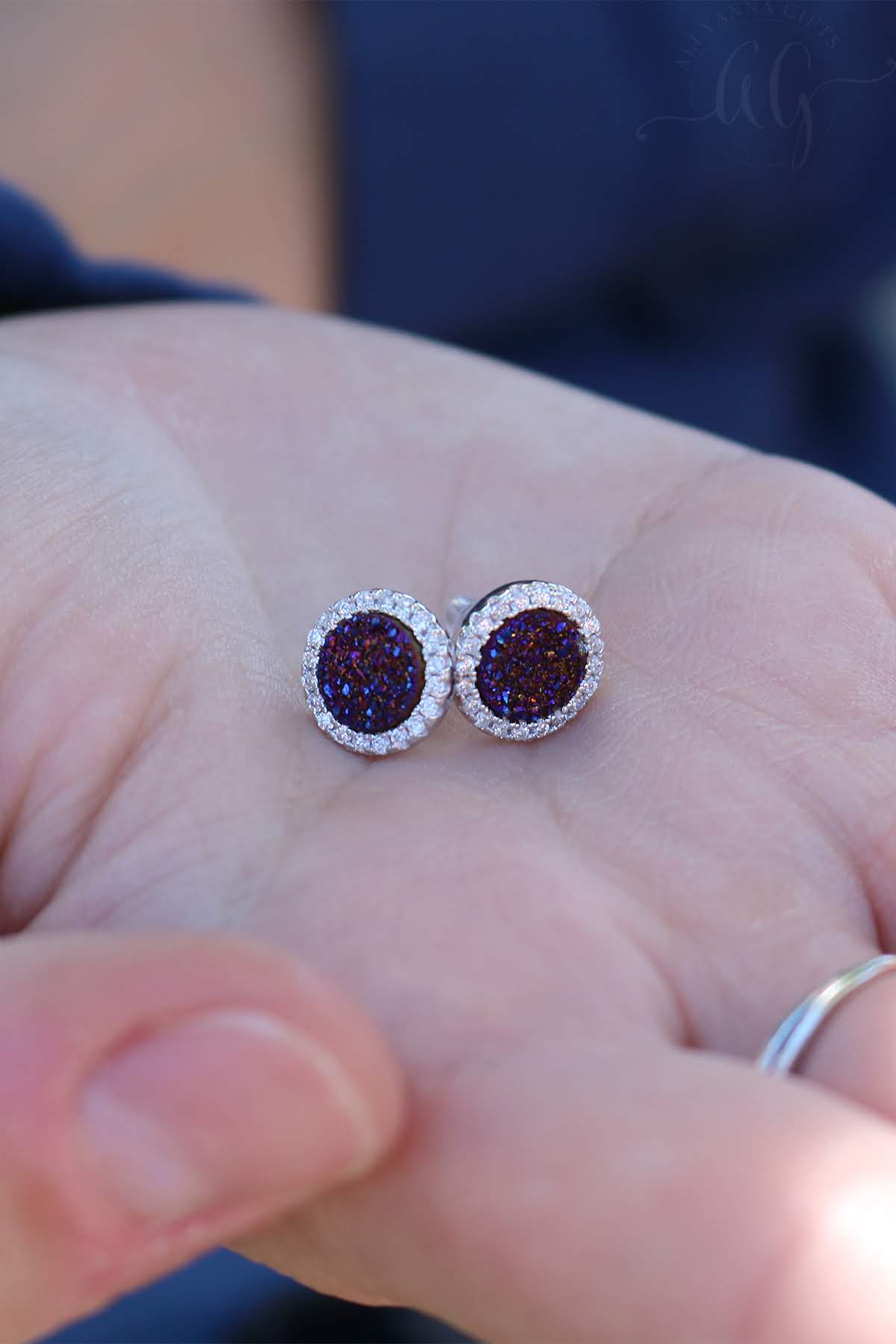 Sterling Silver Druzy Earrings - Allyanna GiftsJEWELRY