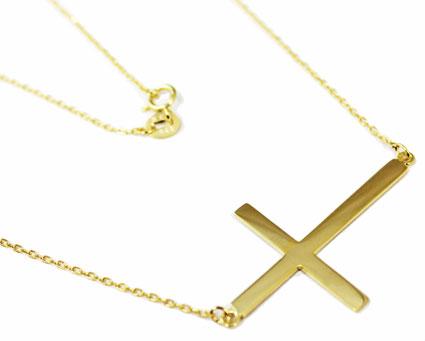 Sterling Silver Elegant Dainty Sideways Cross Necklace (2 Colors) - Allyanna Gifts