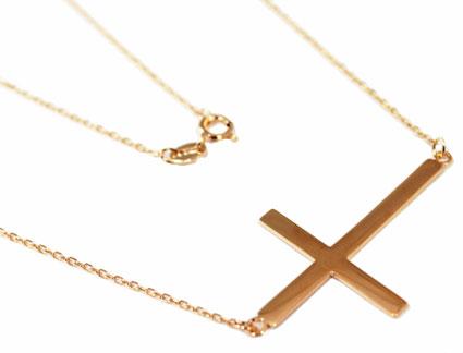Sterling Silver Elegant Dainty Sideways Cross Necklace (2 Colors) - Allyanna Gifts