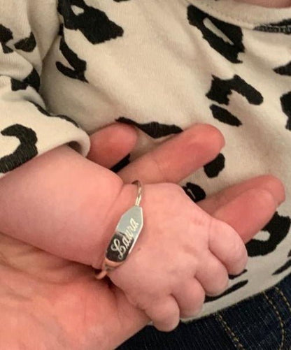 Sterling Silver Engravable Bar Baby Bracelet - Allyanna GiftsBRACELETS