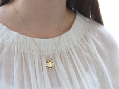 Sterling Silver Engravable CZ Halo Necklace - Allyanna GiftsMONOGRAM + ENGRAVING