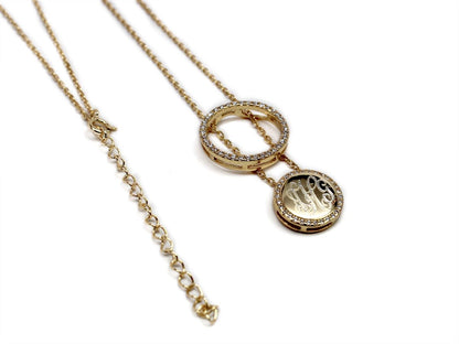 Sterling Silver Engravable CZ Halo Necklace - Allyanna GiftsMONOGRAM + ENGRAVING