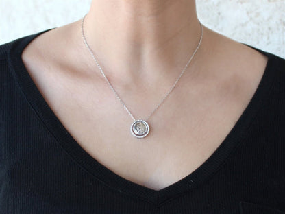Sterling Silver Engravable CZ Halo Necklace - Allyanna GiftsMONOGRAM + ENGRAVING