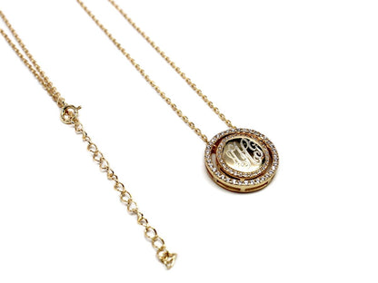 Sterling Silver Engravable CZ Halo Necklace - Allyanna GiftsMONOGRAM + ENGRAVING