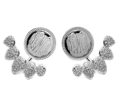 Sterling Silver Engravable CZ Teardrop Earrings - Allyanna GiftsMONOGRAM + ENGRAVING
