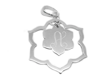 Sterling Silver Engravable Floral Cut-Out Pendant - Allyanna GiftsJEWELRY