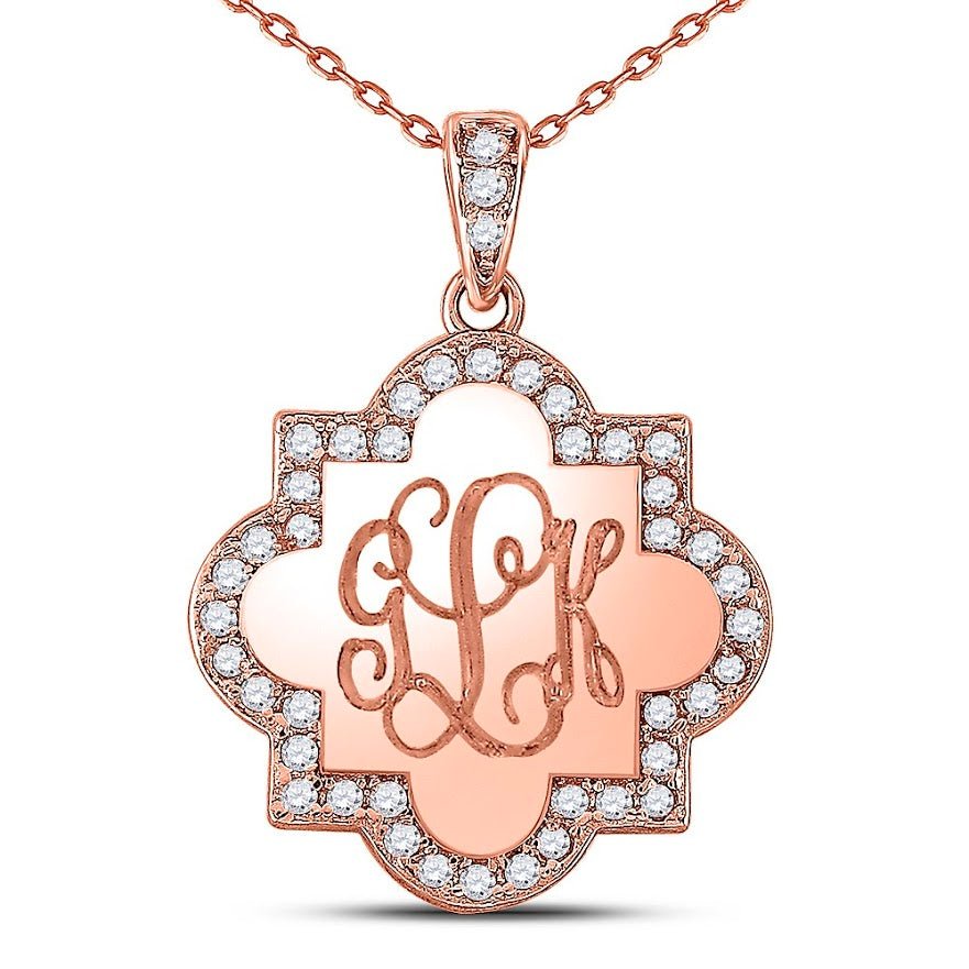 Sterling Silver Engravable Quatrefoil Necklace - Allyanna GiftsNECKLACE