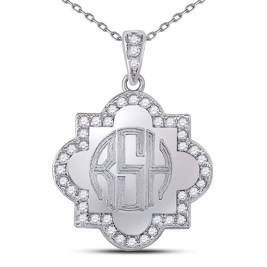 Sterling Silver Engravable Quatrefoil Necklace - Allyanna GiftsNECKLACE