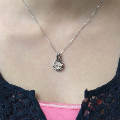 Sterling Silver Engravable Rope Earrings & Pendant Set - Allyanna GiftsMONOGRAM + ENGRAVING