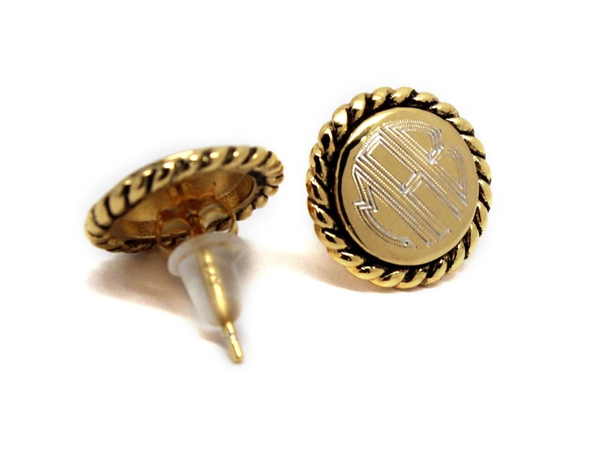 Sterling Silver Engravable Rope Earrings - Allyanna GiftsMONOGRAM + ENGRAVING