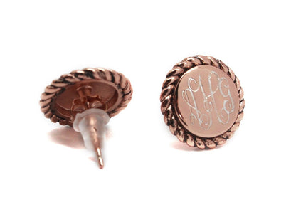 Sterling Silver Engravable Rope Earrings - Allyanna GiftsMONOGRAM + ENGRAVING
