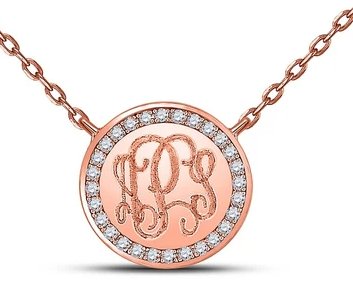 Sterling Silver Engravable Round CZ Pendant Necklaces - Allyanna Gifts