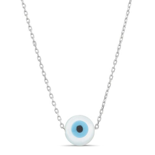 Sterling Silver Evil Eye Necklace - Allyanna Gifts