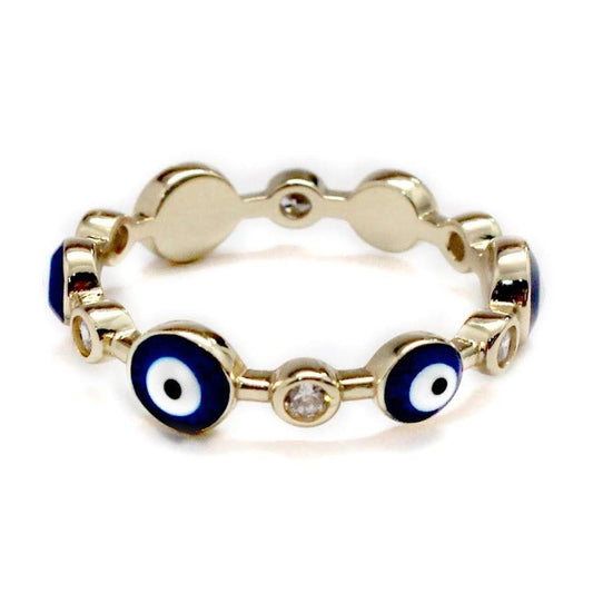 STERLING SILVER EVIL EYE RING IN LIGHT AND DARK BLUE COLORS - Allyanna GiftsRINGS