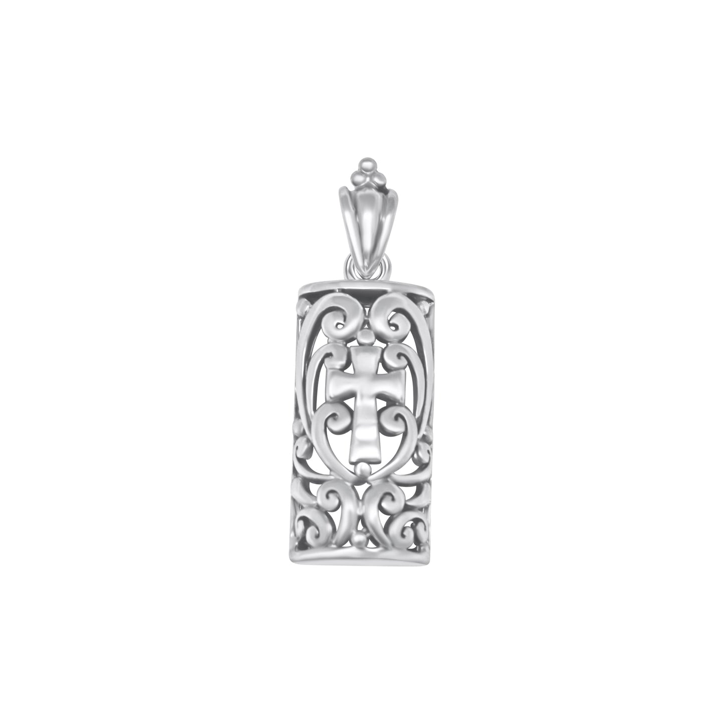 Sterling Silver Filigree Pendant with Cross in Center - Allyanna GiftsPendant