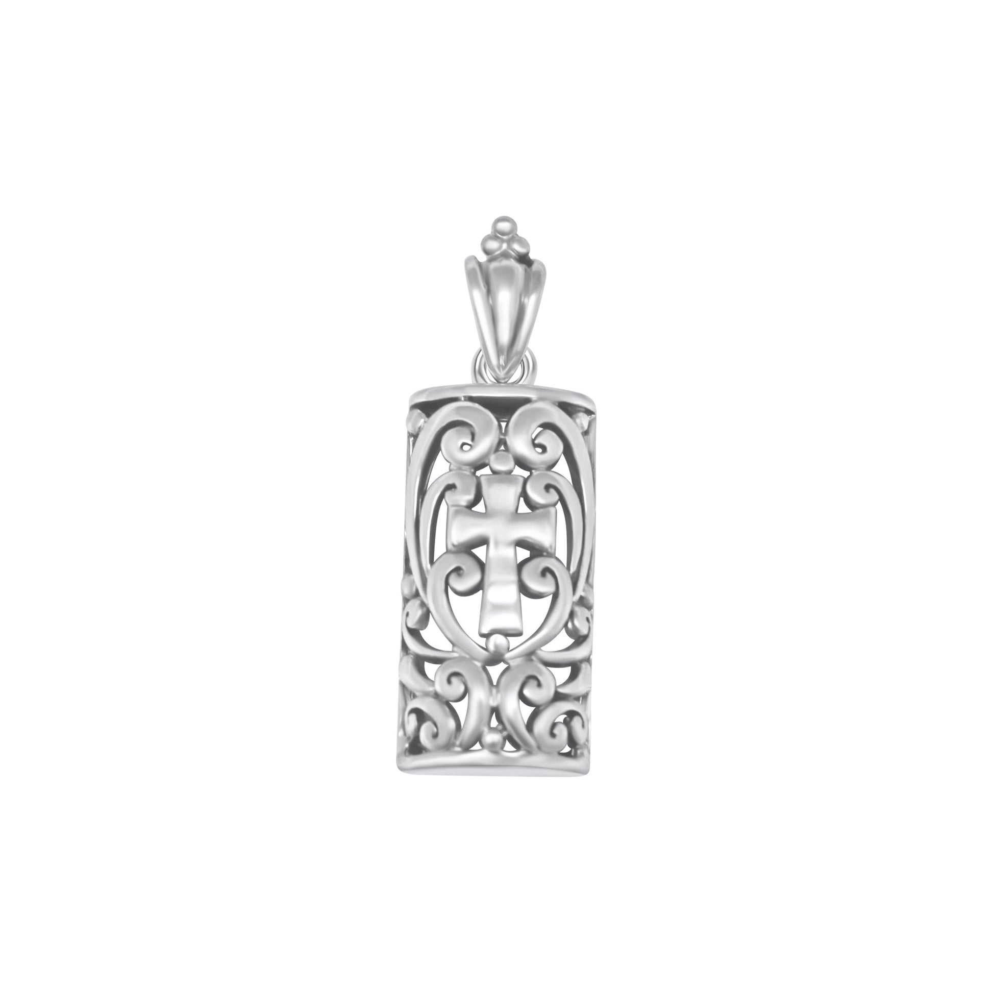 Sterling Silver Filigree Pendant with Cross in Center - Allyanna GiftsPendant