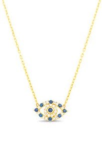 Sterling Silver Gold Plated Evil Eye Necklace - Allyanna Gifts