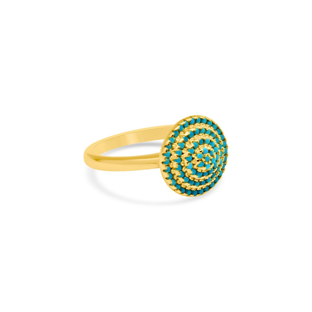 Sterling Silver Gold Plated Gemstone Spiral Dome Ring - Allyanna GiftsRINGS