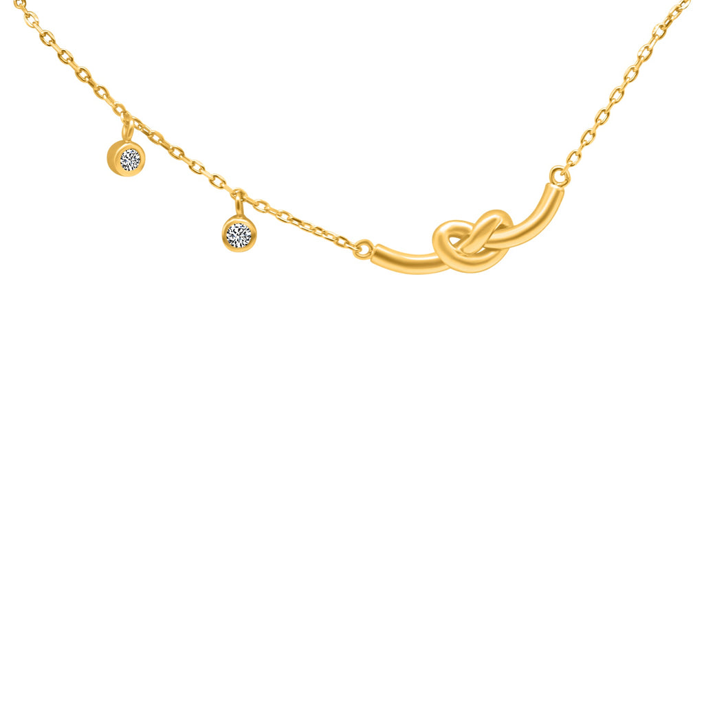 Sterling Silver Gold Smile Knot Necklace - Allyanna Gifts