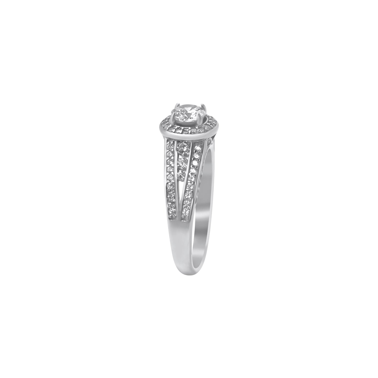 Sterling Silver Halo Wedding Ring, Engagement Ring - Allyanna GiftsRINGS
