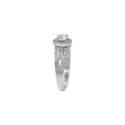 Sterling Silver Halo Wedding Ring, Engagement Ring - Allyanna GiftsRINGS
