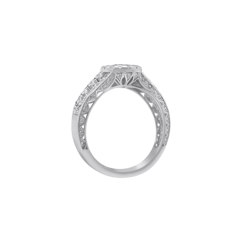 Sterling Silver Halo Wedding/Engagement Ring - Allyanna GiftsRINGS