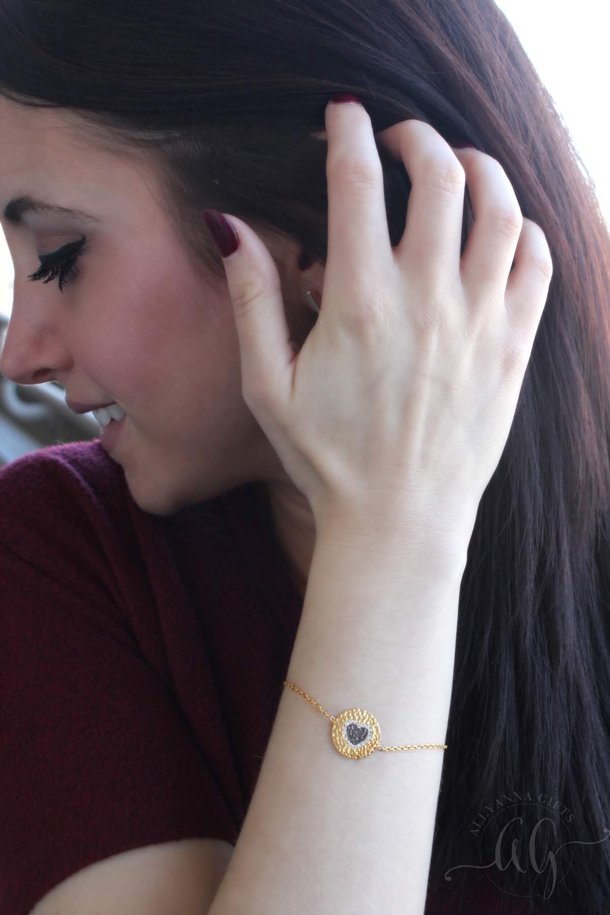 Sterling Silver Hammered Heart Bracelet - Allyanna GiftsJEWELRY