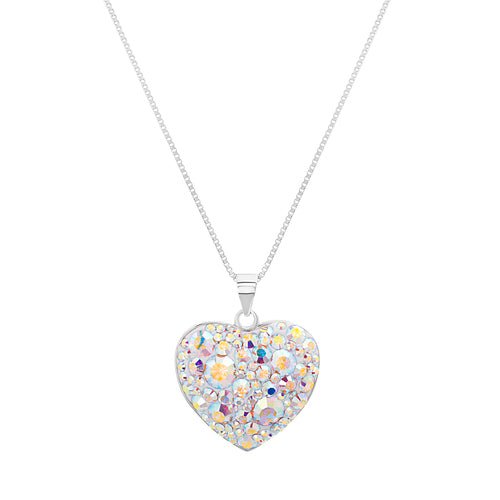 Sterling Silver Heart Crystal Necklace - Allyanna Gifts