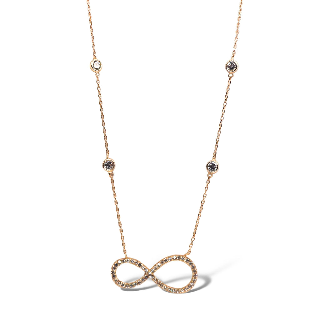 Sterling Silver Infinity Diamond By the Yard Necklace - Allyanna Gifts