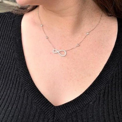 Sterling Silver Infinity Diamond By the Yard Necklace - Allyanna Gifts