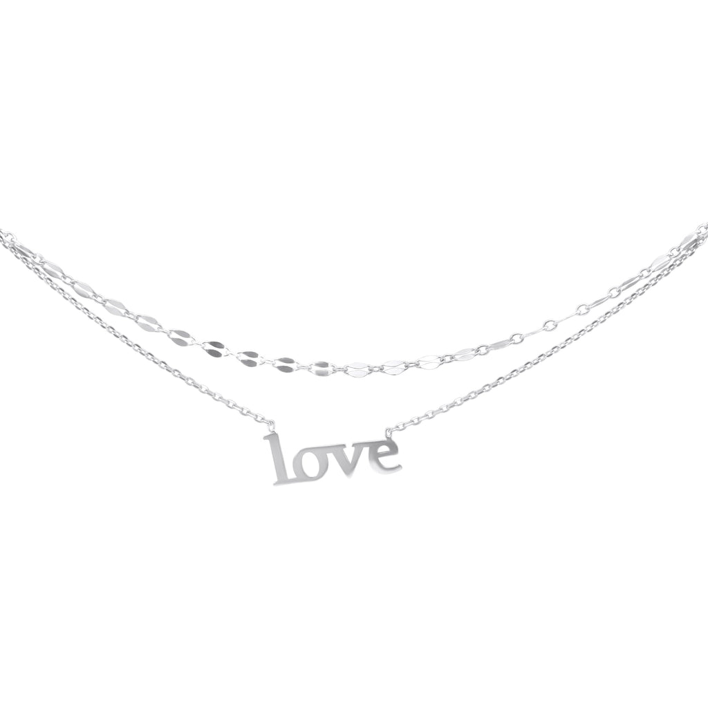 Sterling Silver Lana Chain Layered Love Necklace - Allyanna Gifts