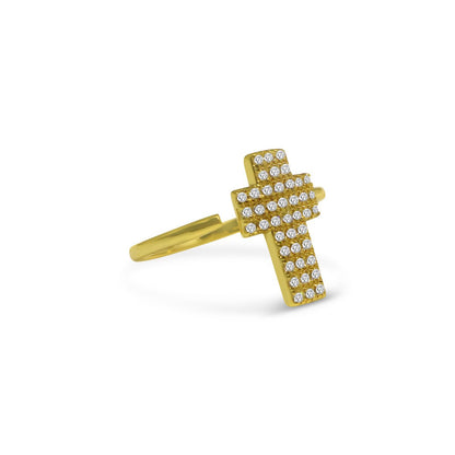 Sterling Silver Large Cross CZ Ring - Allyanna GiftsRINGS