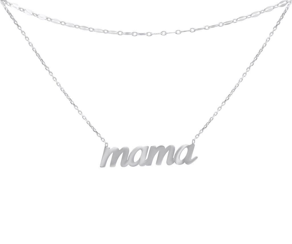 Sterling Silver Layered Mama Necklace - Allyanna Gifts