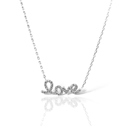 Sterling Silver "Love" CZ Necklace - Allyanna GiftsNECKLACE