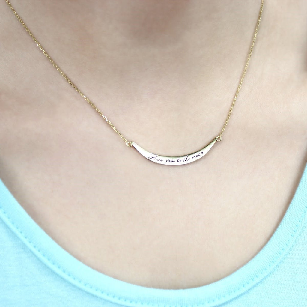 Sterling Silver Love You To The Moon Necklace - Allyanna GiftsJEWELRY