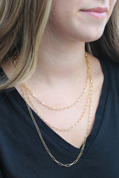 Sterling Silver Medium Paper Clip Chain - Allyanna Gifts