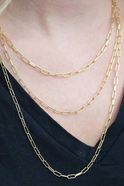 Sterling Silver Medium Paper Clip Chain - Allyanna Gifts