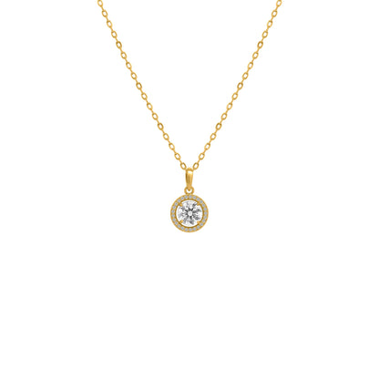Sterling Silver Moissanite Halo Necklace | GRA Certified - Allyanna Gifts