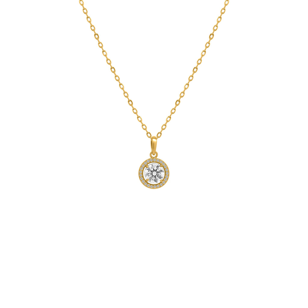 Sterling Silver Moissanite Halo Necklace | GRA Certified - Allyanna Gifts