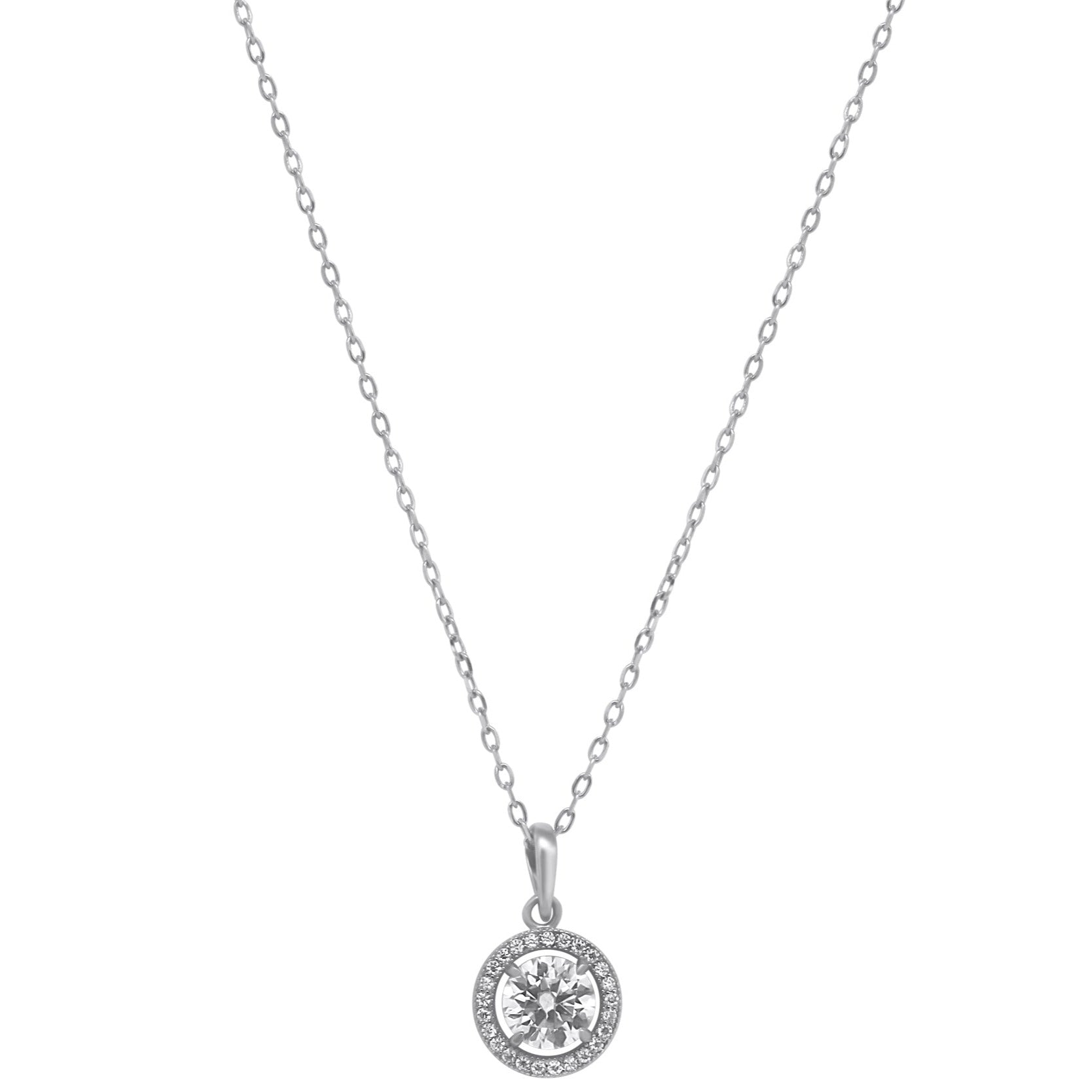 Sterling Silver Moissanite Halo Necklace | GRA Certified - Allyanna Gifts