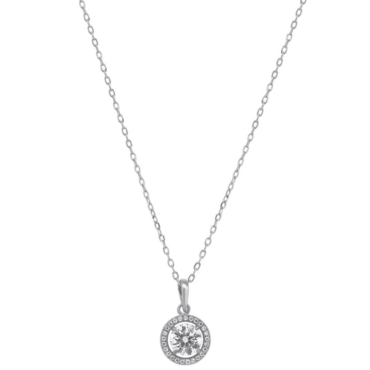 Sterling Silver Moissanite Halo Necklace | GRA Certified - Allyanna Gifts